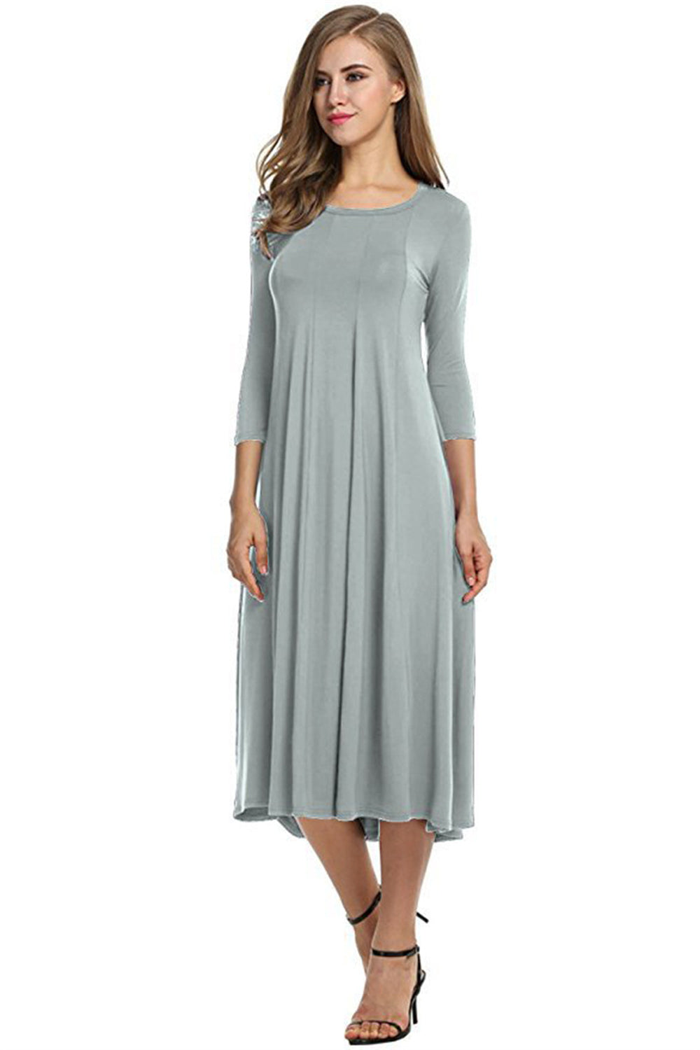 Relaxed fit round neck classic knit dress 3092