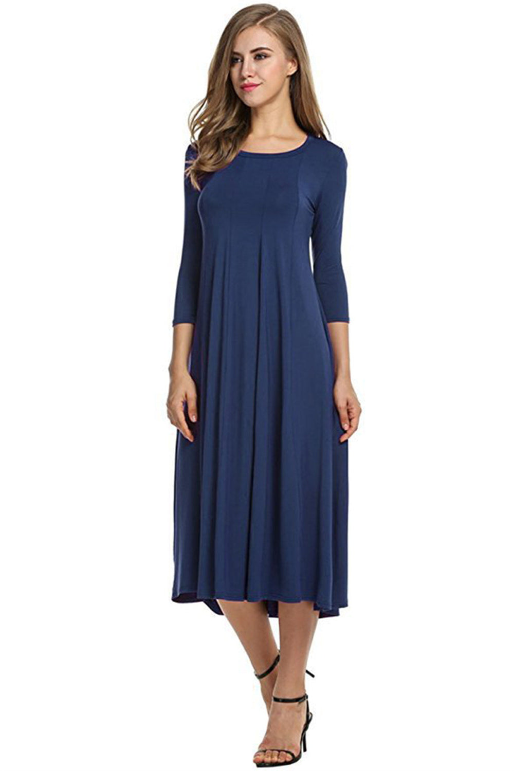 Relaxed fit round neck classic knit dress 3092