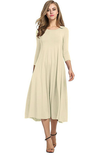 Relaxed fit round neck classic knit dress 3092