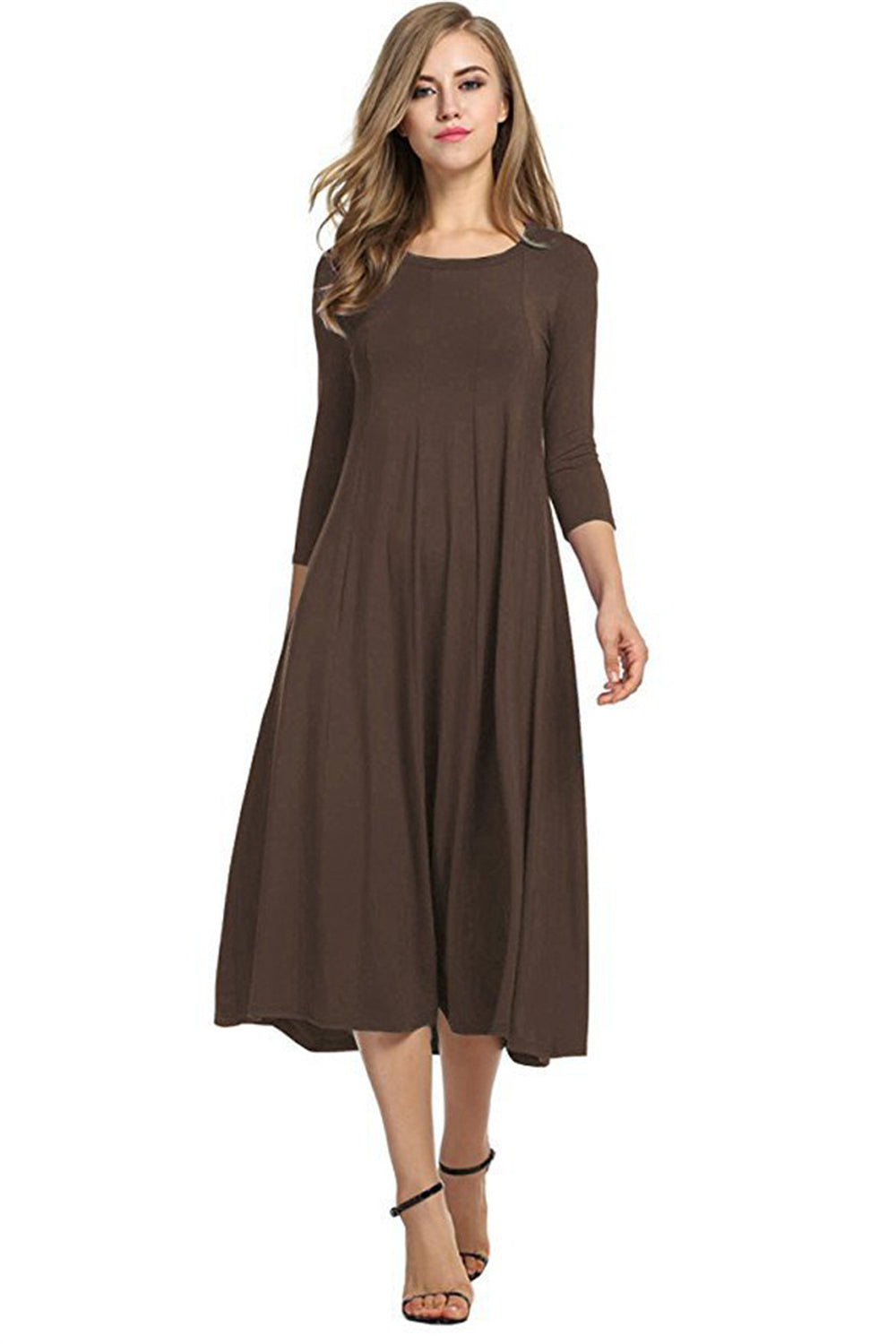 Relaxed fit round neck classic knit dress 3092