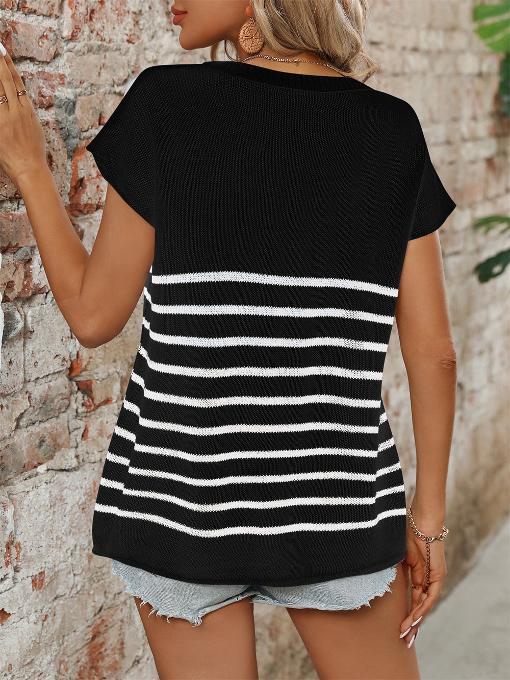 All-Season Striped Knit Top 3003