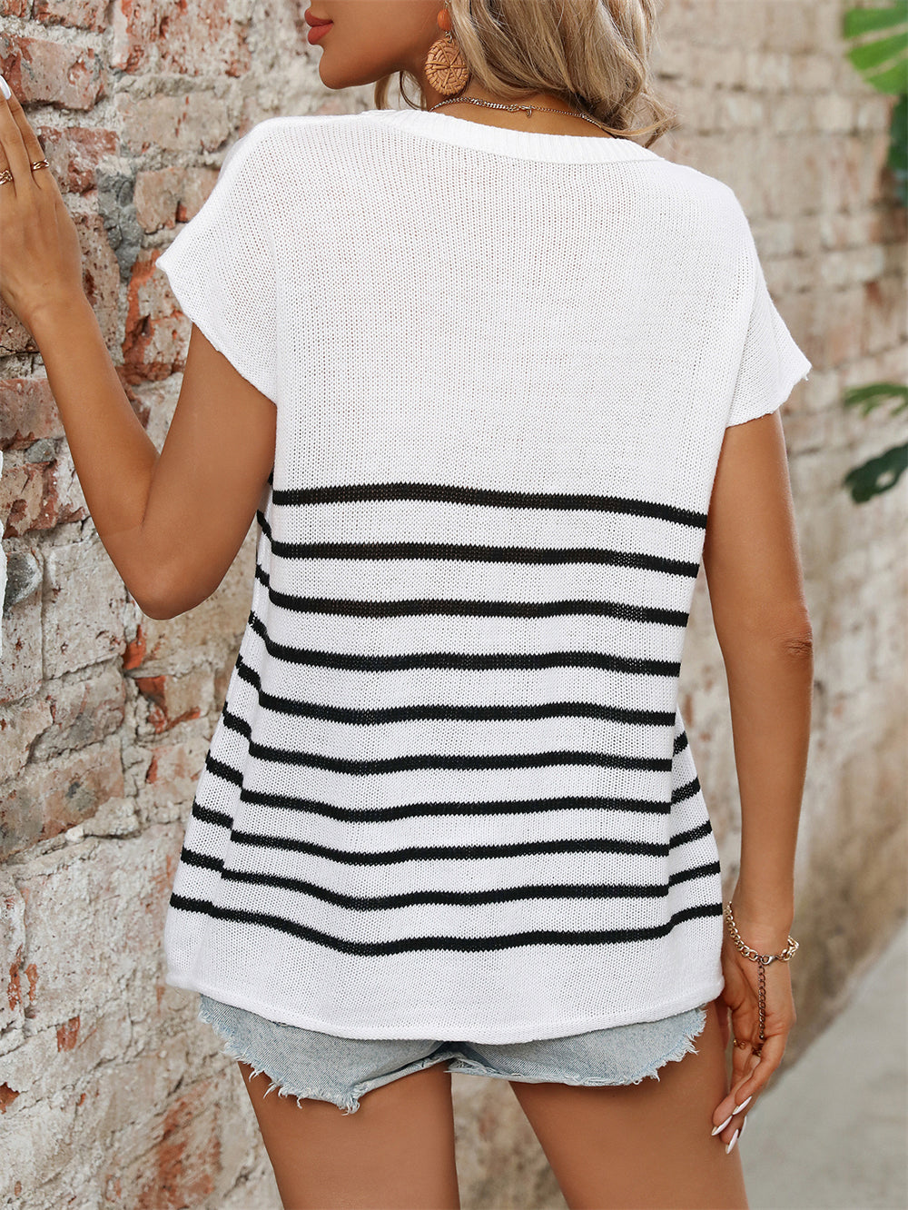 All-Season Striped Knit Top 3003