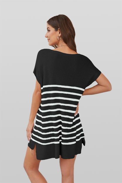 Beachside Stripes Oversized Knit Pullover 2789