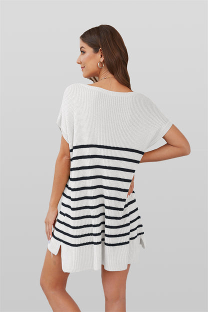 Beachside Stripes Oversized Knit Pullover 2789