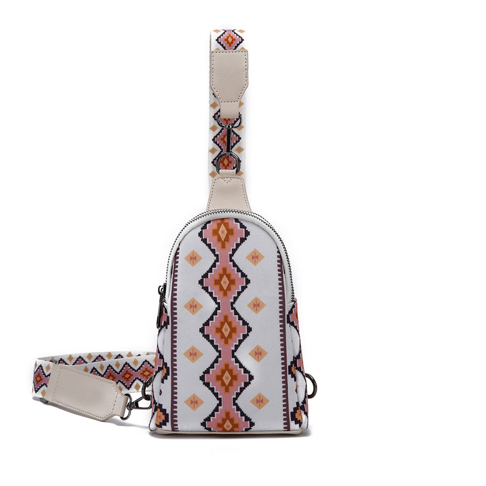 Bohemian Geometric Patterned Crossbody Sling Bag 2797