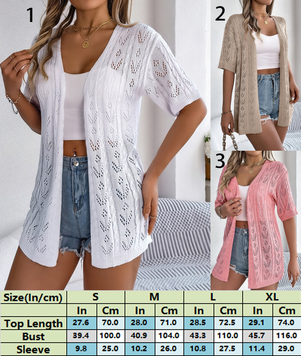 Bohemian-Inspired Knitwear Cardigan Beach Cover-Up 2842