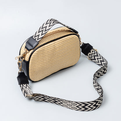 Bohemian Inspired Woven Crossbody Bag 2883 Black