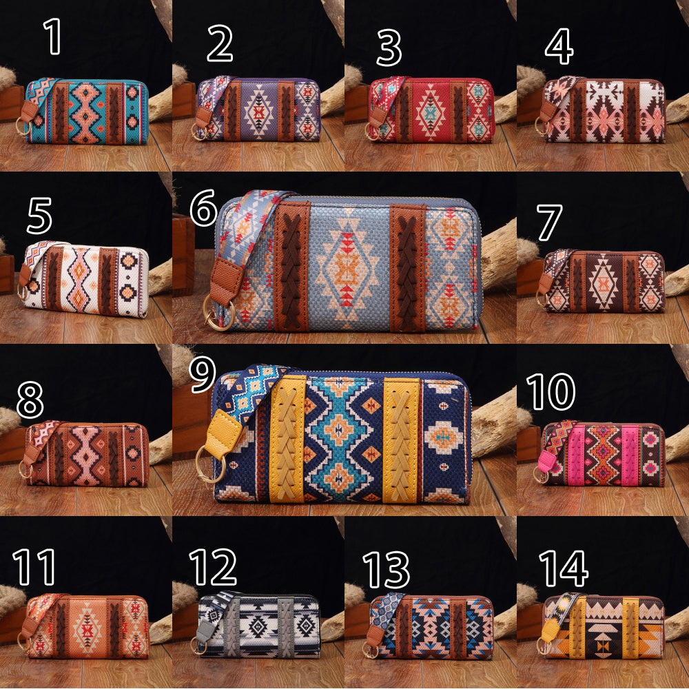 Bohemian Patterned Wallet with Zipper 2795