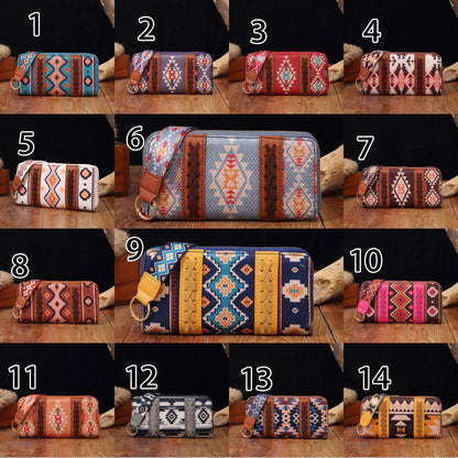 Bohemian Patterned Wallet with Zipper 2795