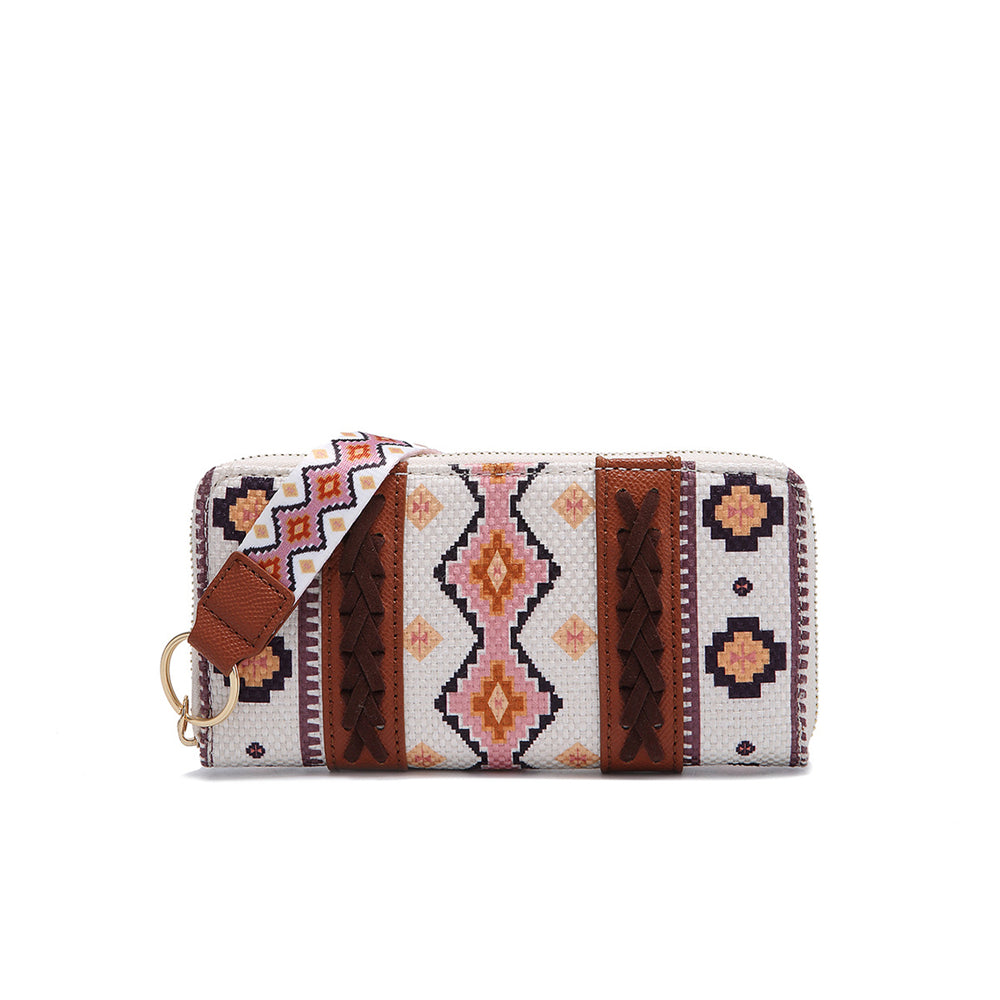 Bohemian Patterned Wallet with Zipper 2795