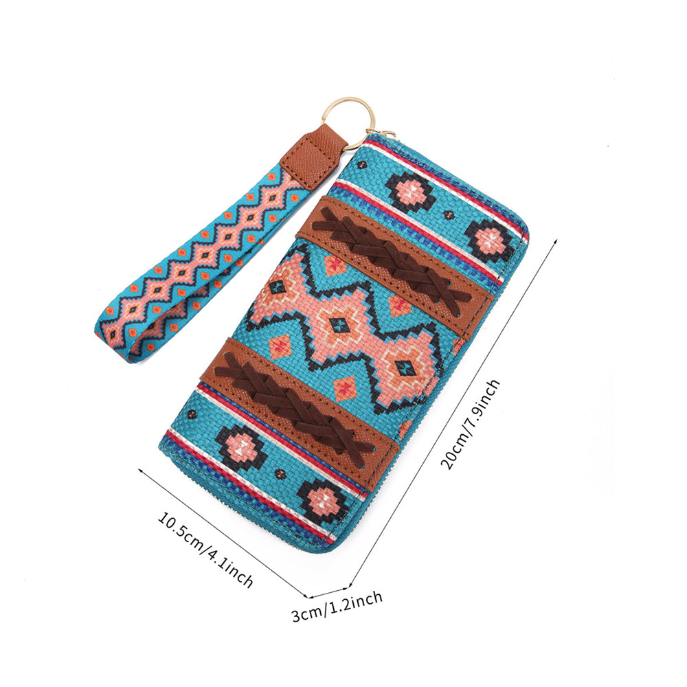 Bohemian Patterned Wallet with Zipper 2795