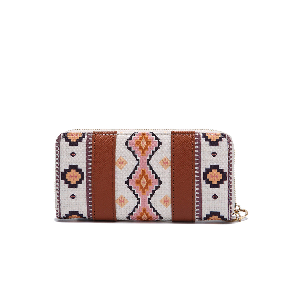 Bohemian Patterned Wallet with Zipper 2795