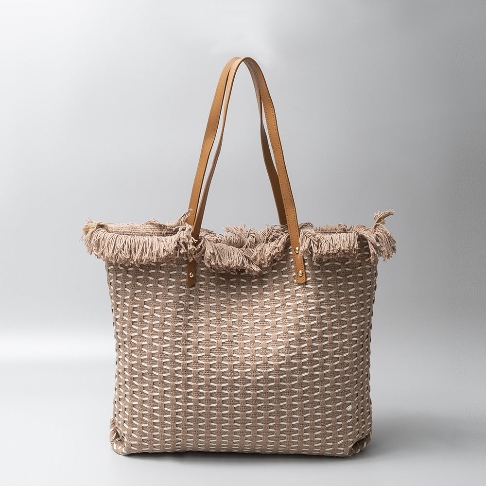 Bohemian Woven Tote Bag 2918 Coffee