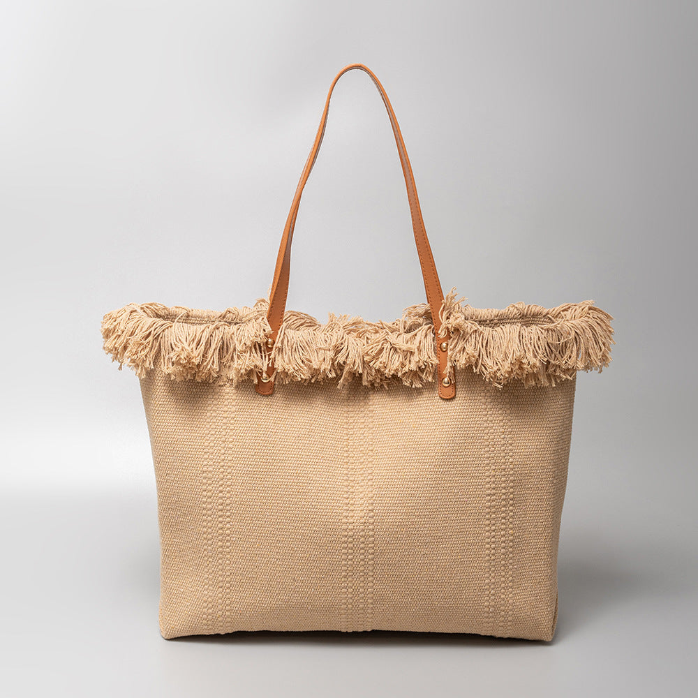 Bohemian Woven Tote Bag 2918 Khaki