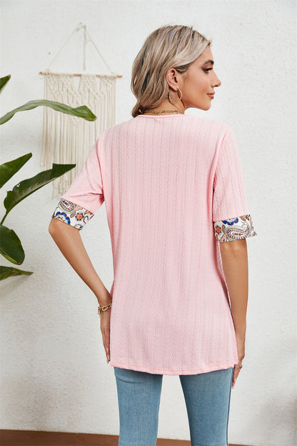 Boho Chic Patterned Layered Textured Top 2806