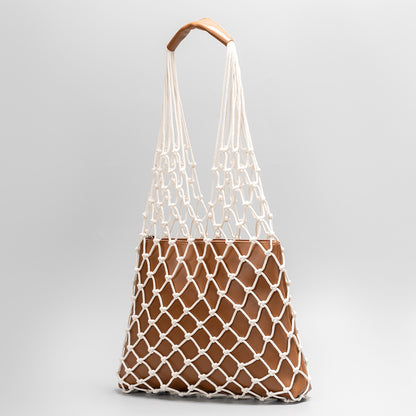 Boho Netted Shoulder Bag 2905 Brown