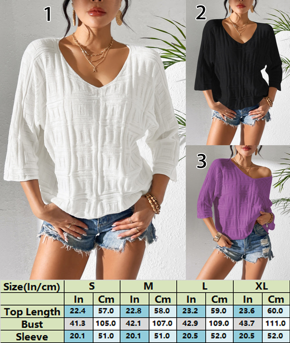 Boho Summer Blouse with V-Neck 2876