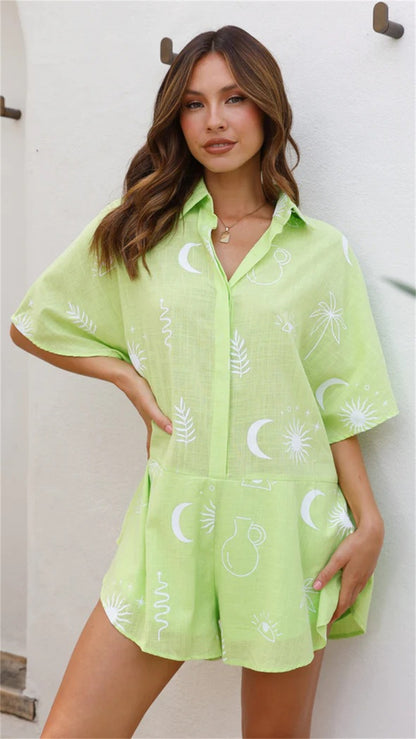 Boho sand Leisure Jumpsuit 2953 Green