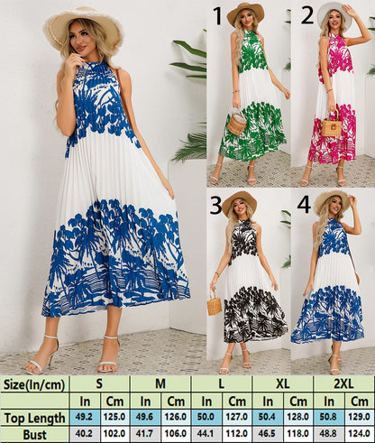 Botanic Beauty A-Line Flowy Sleeveless Dress 2859