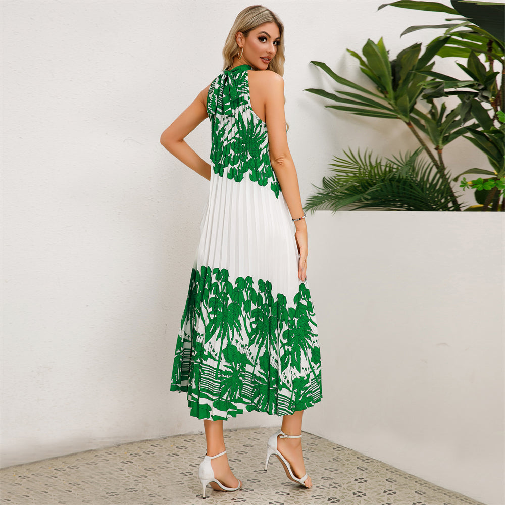 Botanic Beauty A-Line Flowy Sleeveless Dress 2859