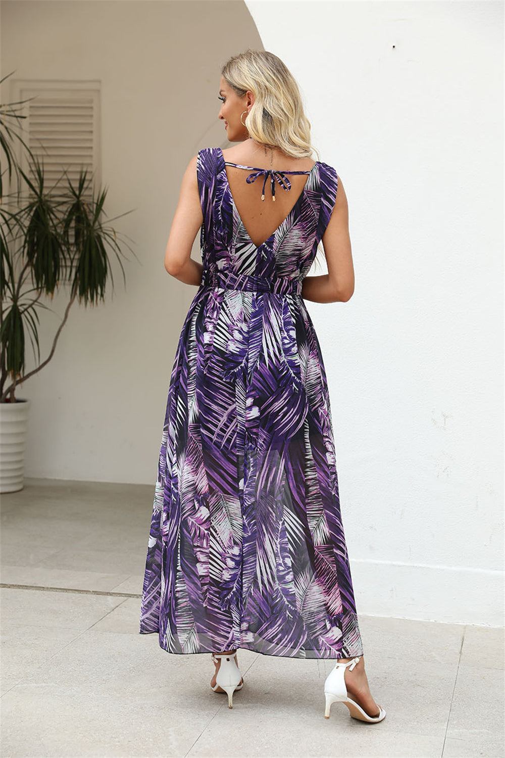 Botanic Garden Inspired Flowing Maxi Dress 1063