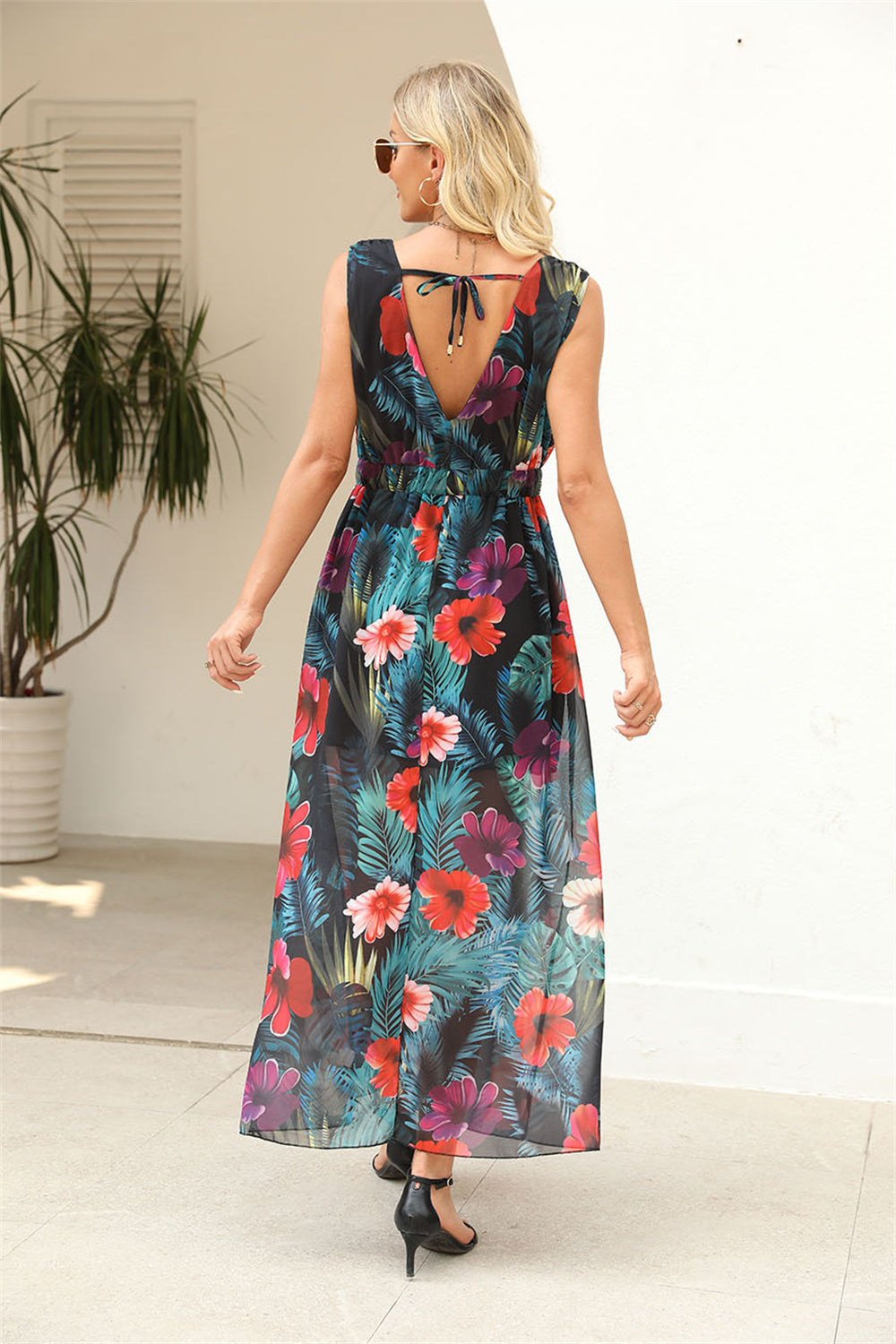 Botanic Garden Inspired Flowing Maxi Dress 1063