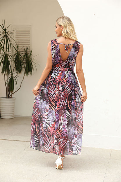 Botanic Garden Inspired Flowing Maxi Dress 1063