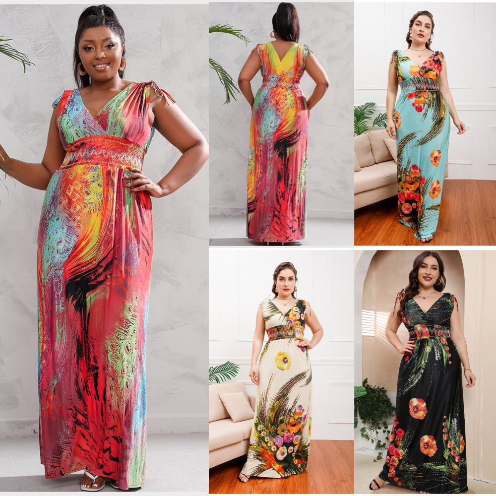 Botanical Beauty Flowing Dress 2979 Mix Color