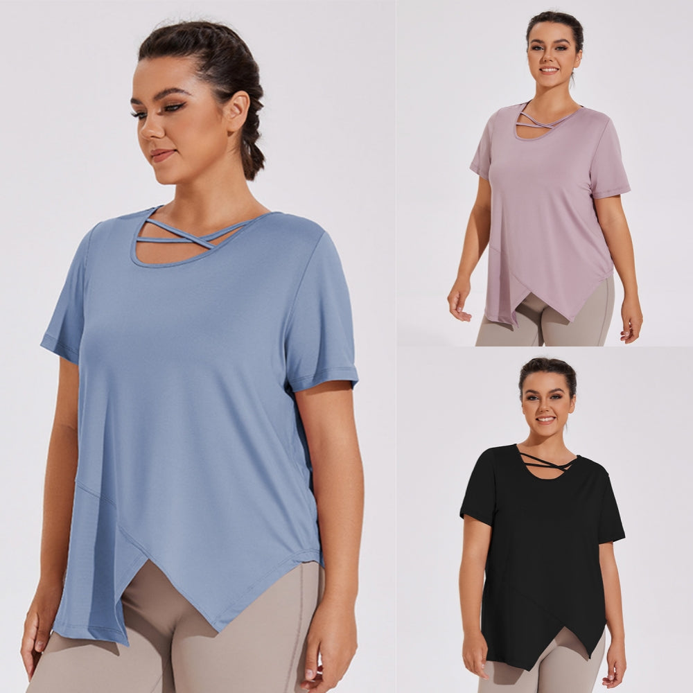 Breathable Asymmetric Yoga Tee 2948 Mix Color