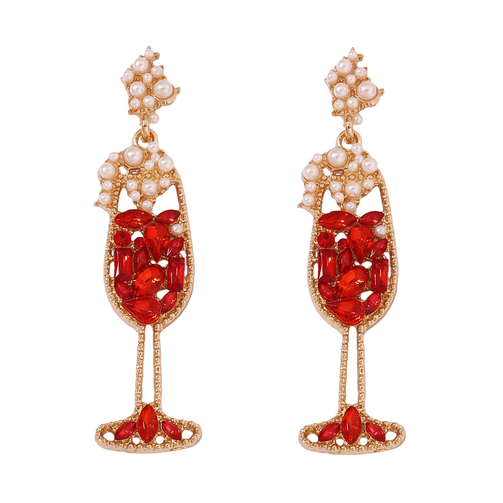 Champagne Glass Inspired Drop Earrings 2817