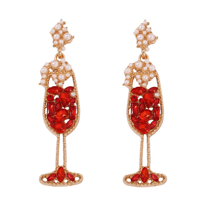 Champagne Glass Inspired Drop Earrings 2817