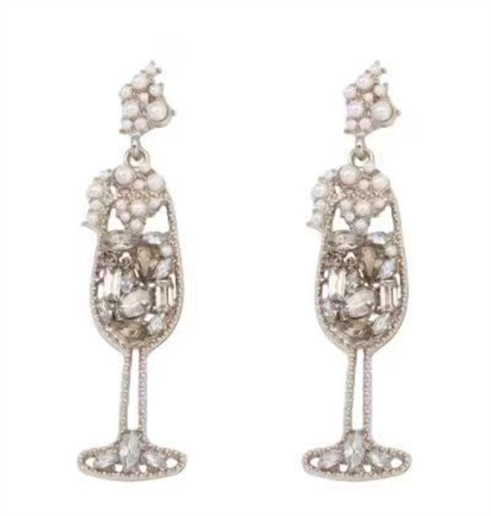 Champagne Glass Inspired Drop Earrings 2817