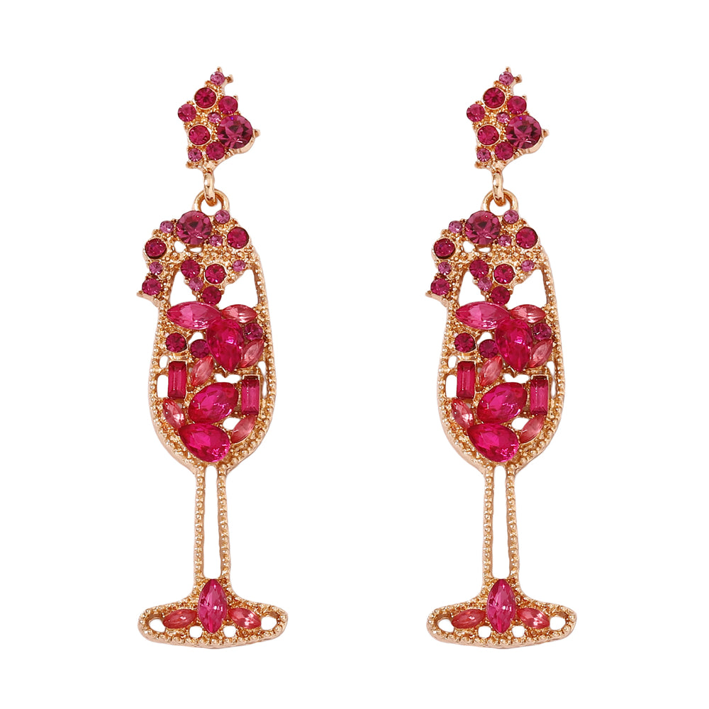 Champagne Glass Inspired Drop Earrings 2817