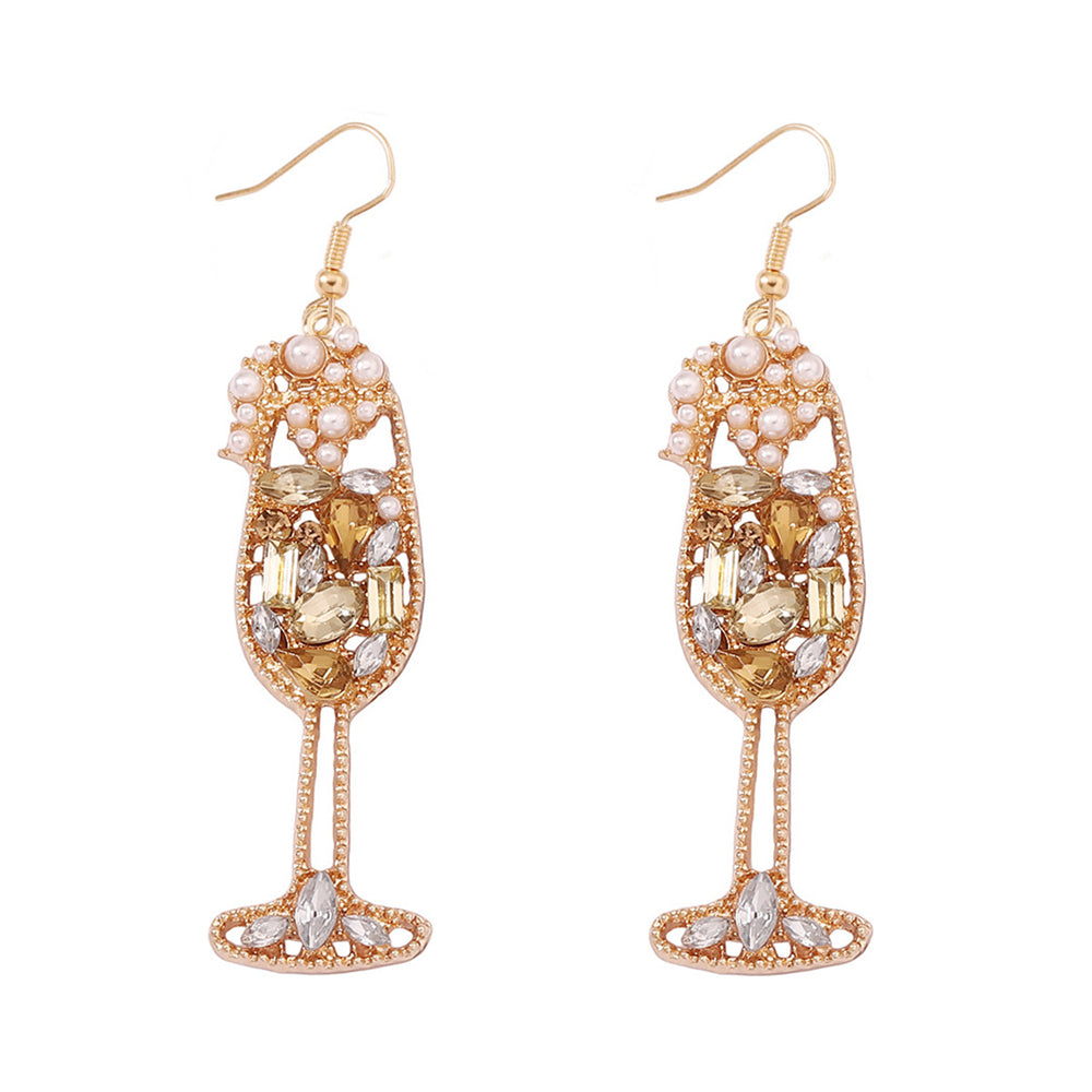 Champagne Glass Inspired Drop Earrings 2817