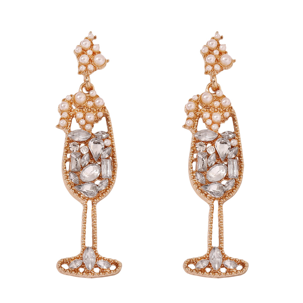 Champagne Glass Inspired Drop Earrings 2817