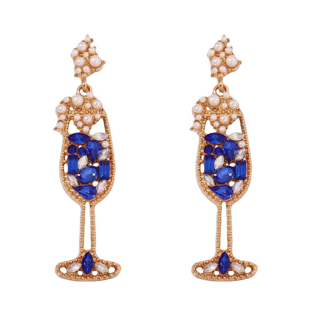 Champagne Glass Inspired Drop Earrings 2817