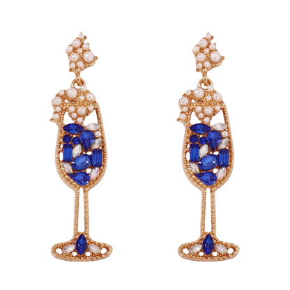 Champagne Glass Inspired Drop Earrings 2817