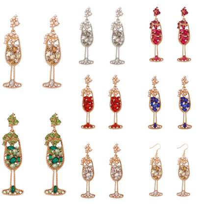 Champagne Glass Inspired Drop Earrings 2817