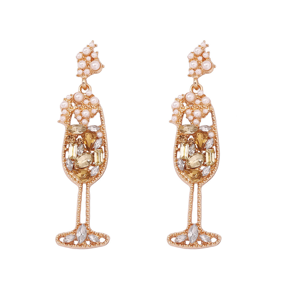 Champagne Glass Inspired Drop Earrings 2817