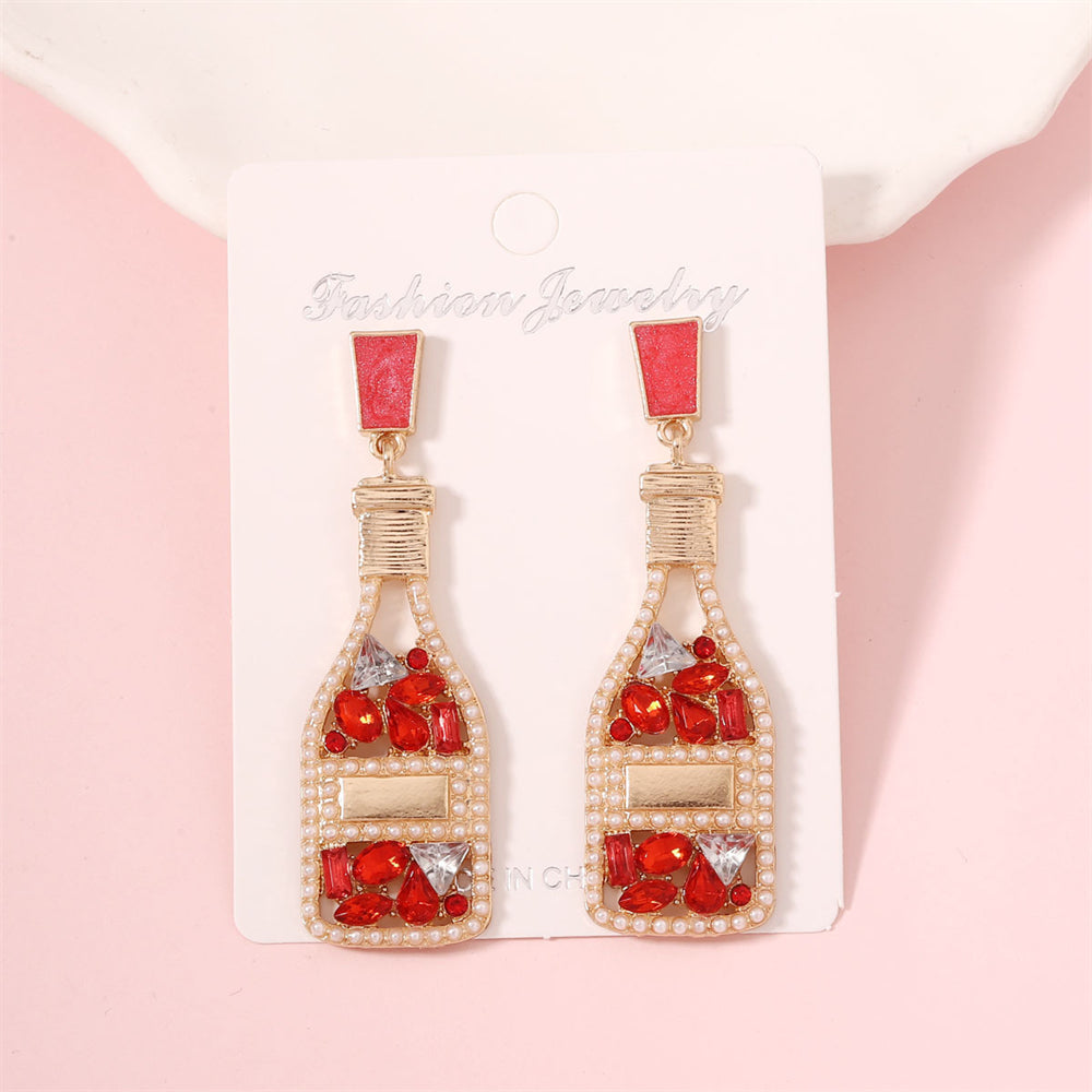 Chic Bottle Shaped Gemstone Drop Earrings 2816