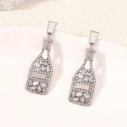 Chic Bottle Shaped Gemstone Drop Earrings 2816