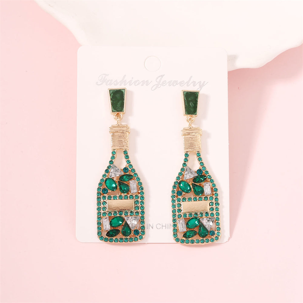 Chic Bottle Shaped Gemstone Drop Earrings 2816