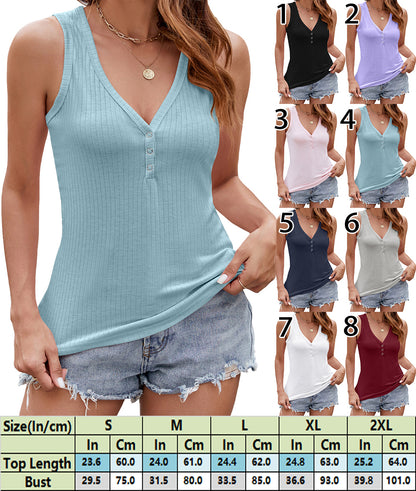 Classic Button-Up Sleeveless Top 2933