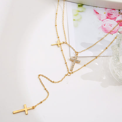 Classic Crosses Multi-Strand Necklace 3034