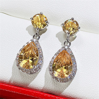 Classic Jewel Teardrops Drop Earrings 2938 Yellow