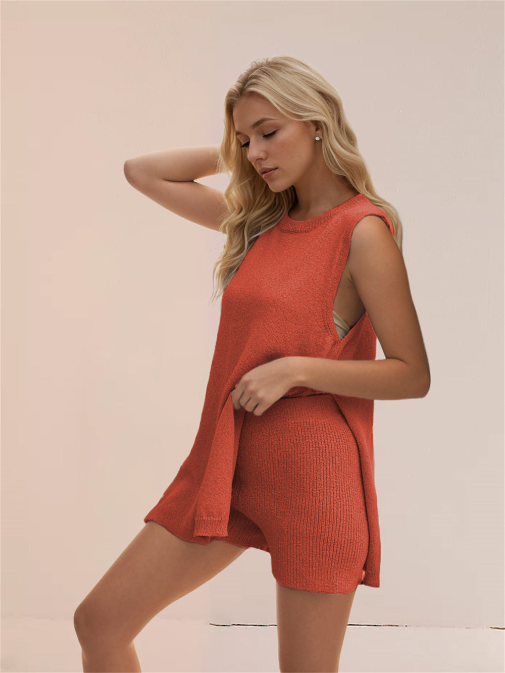 Contemporary Sleeveless Knit Outfit 2855