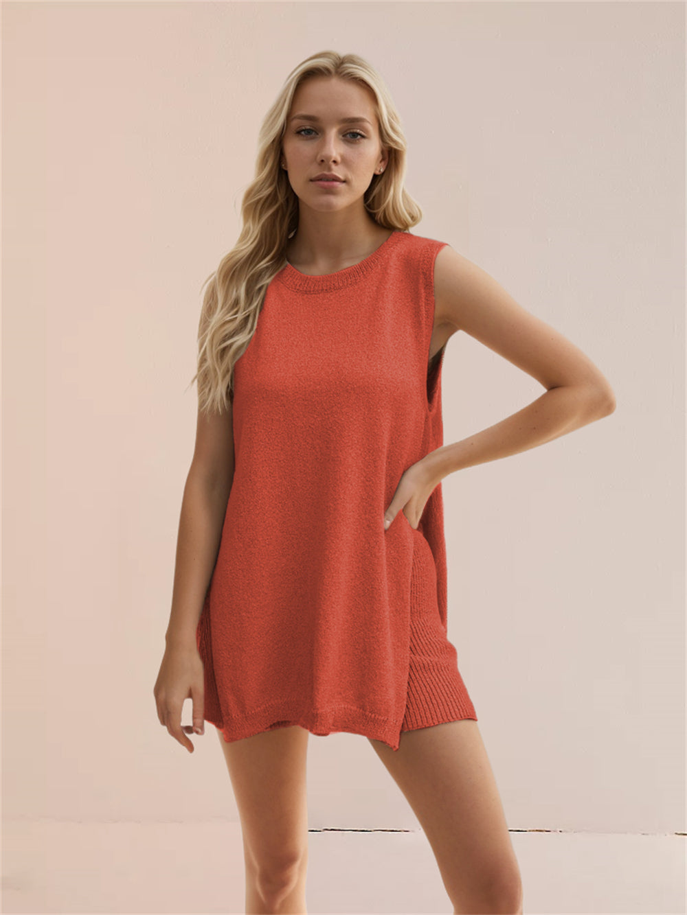 Contemporary Sleeveless Knit Outfit 2855