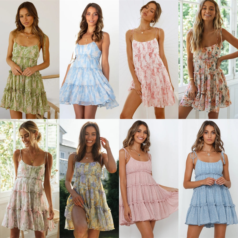 Cute Dresses Floral Dresses with Adjustable Straps 3041