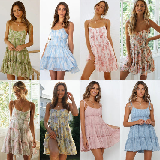 Cute Dresses Floral Dresses with Adjustable Straps 3041