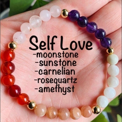 Energy Growth Supportive Crystal Bracelet 3023 Self Love